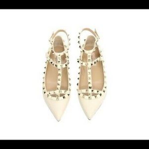 BNIB New VALENTINO Rockstud Caged Leather Flats 5.5